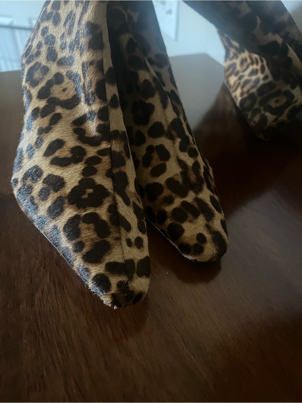 Gianni Bini Leopard-Print Knee Boots in Tan and Black - Picture 5 of 9
